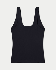 Débardeur côtelé personnalisé pour femme avec logo, en coton et élasthanne, à bretelles larges, coupe ajustée, sans manches, col en U, uni, très extensible, pour le sport - Product Image 5