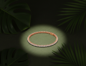 Bracelet en diamant rond brillant cultivé en laboratoire pour femmes, plaqué or, bijoux de luxe IGI pour mariage, fiançailles et cadeau - Product Image 6