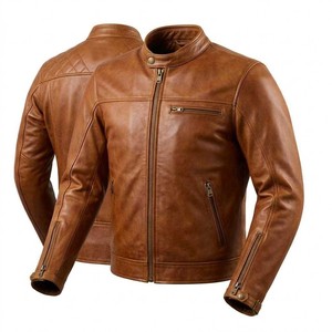 Fashion Men's Leather <b>Jacket</b> Motorbike Biker Gear Long Thin Canvas Soft Protective Apparel Pakistan - Product Image 4