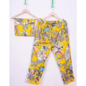 Conjuntos de pijama de alta calidad, 100% algodón, con cierre frontal de botones, personalizados, estampados, para mujer, ropa de dormir, venta al por mayor. - Product Image 4