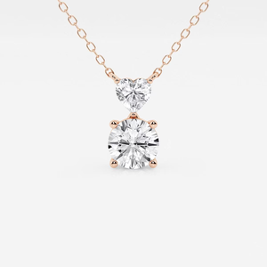 Colgante de Corazón y Redondo 1 1/3 Ctw Toi Et Moi, Elegante Joyería Brillante con Diamantes Cultivados en Laboratorio, Regalo para Mujer - Product Image 4
