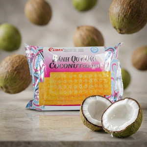 ขนมมะพร้าวกรอบรูปสี่เหลี่ยมผืนผ้า 160 กรัม รสหวานกรุบกรอบ ขนมขบเคี้ยวทรงกลม ผลิตตามแบบ ODM โรงงานเวียดนาม - Product Image 1