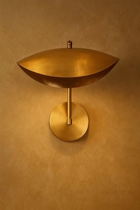 Handcrafted Brass Art Deco Round <b>Wall</b> <b>Sconce</b> | Two-<b>Light</b> <b>Wall</b> Lamp for Home Office | Vintage Designer Lighting KULSOOM - Product Image 6