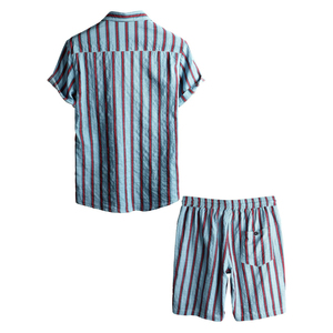 Ensemble d'été 2 pièces pour homme, imprimé en sérigraphie personnalisée, streetwear, tissu jersey respirant, t-shirt à manches courtes, polyester/coton - Product Image 2