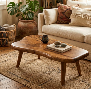 โต๊ะกาแฟไม้ตกแต่งสไตล์วินเทจคุณภาพพรีเมียม สำหรับห้องนั่งเล่นหรูหรา สร้างบรรยากาศเฟอร์นิเจอร์ที่ดูมีระดับ - Product Image 1