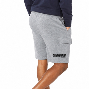 Shorts en molleton de coton pour homme à prix réduit, coupe-vent avec cordon de serrage, logo et couleur personnalisables, 280 g/m², respirant et à séchage rapide - Product Image 2