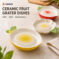 Fruitvormige keramische knoflookrasp met aangepast logo, OEM, ODM, private label fabrikant, leverancier, groothandel, bulk keukengerei