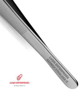 คีมเย็บแผลขนาดเล็ก Adson พร้อมแท่นผูกไหม ขนาดปลาย 0.9 มม. คีมผ่าตัดแบบใช้นิ้วโป้ง ทำจากสแตนเลส อุปกรณ์ทางการแพทย์ - Product Image 3