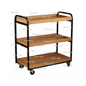Admirable Design Brown Color Food <b>Serving</b> <b>Trolley</b> Prime Quality Wooden And Iron <b>Serving</b> <b>Trolley</b> For Hotel Use - Product Image 3