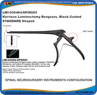 Rongeurs de Kerrison pour laminectomie, manuels, STANDARD, à mâchoire d'éjection, en titane, revêtement noir au plasma, antiadhésifs, autoclavables, pour la colonne vertébrale