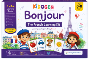 ชุดการ์ดคำศัพท์ภาษาฝรั่งเศส KIDOGEN Bonjour พร้อมเสียงพูด 174+ ใบ สำหรับเด็กอายุ 4-9 ปี เรียนรู้ด้วยภาพ ช่วยเสริมสร้างคำศัพท์ตามความต้องการ - Product Image 1