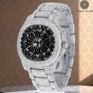 Charm Jewells Luxury Women's Stainless Steel <b>Watch</b> 38mm Round Case Analog Quartz Movement <b>Diamond</b> Encrusted Folding Clasp - Product Image 1