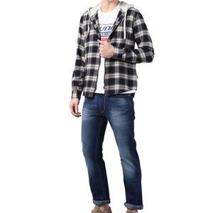 Sweat-shirt à capuche zippé en flanelle à carreaux pour homme, coupe classique, décontracté, pour l'automne, sweat-shirt zippé moderne pour homme, léger et respirant - Product Image 5