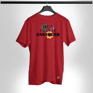T-shirt décontracté blanc à manches courtes et col rond pour homme I'm A Future Engineer, coupe classique, imprimé, en jersey de coton - Product Image 6