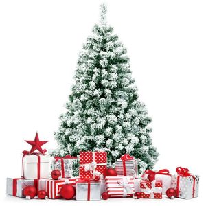 Albero di Natale Artificiale Premium Innevato da 1,37 Metri Pre-Illuminato con Funzione a Cerniera - Product Image 1