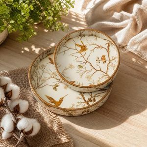Plateau de service décoratif multifonctionnel en MDF émaillé, motif oiseau, imprimé animalier, pour mariage, cuisine, salle à manger, maison, hôtel - Product Image 5