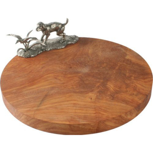 Creative Decorative Mango Wood Serving Tray With Silver <b>Dog</b> Metal Accents <b>Table</b> Decorative Wooden Serving Tray For Home & Events - Product Image 1