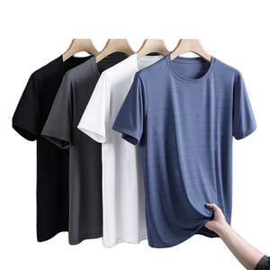 T-shirt décontracté d'été pour hommes, coupe ample, multicolore, impression numérique, 100 % coton, manches courtes, respirant, vente en gros - Product Image 1