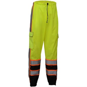 Pantalones de Trabajo para Hombre de Alta Visibilidad con Reflectores, Pantalones de Seguridad para Exteriores con Bolsillos, Tela Resistente para Soldadura - Product Image 1