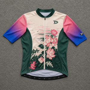 High Quality Custom Y2K Retro Floral Glitch Cycling Jersey OEM <b>Road</b> Bike Shirt Quick Dry Breathable Racewear Manufacture - Product Image 1