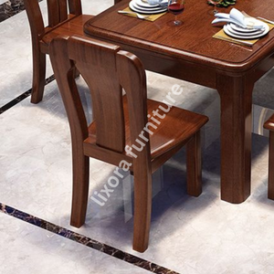 Luxury Eco-Friendly Handcrafted Solid Wood 6 Seater Modern Dining <b>Table</b> Set with Premium <b>Walnut</b> Finish Rectangular Design - Product Image 4