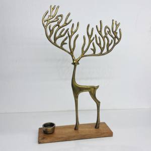 Elegante Escultura Metálica Vertical de Reno, Hecha a Mano, Diseño Moderno, Ecológica, Forma Personalizada, Logotipo, Decoración de Mesa para Bodas - Product Image 3