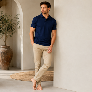 Polo élégant pour homme, adapté au bureau et à une utilisation décontractée, coutures durables, mélange de coton respirant pour un confort toute la journée, OEM - Product Image 5