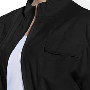 Veste courte pour femme avec logo personnalisé, nouvelle collection 2026, manches longues, veste bomber légère pour femme - Product Image 5