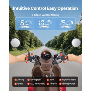 Scooter Eléctrico de 4 Ruedas de Alta Resistencia para Adultos Mayores, Capacidad de 500 lb, 21.5 Millas de Autonomía, 3 Velocidades, Largo Alcance, 1000 W, Scooter para Personas con Discapacidad - Product Image 4