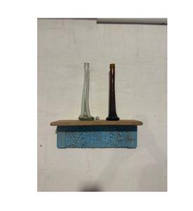 Étagère murale en bois artisanale avec sculpture florale |   Étagère murale multifonctionnelle rustique vintage pour salle de bain et salon - Product Image 1