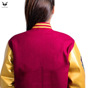 Dernière Tendance : Blouson Teddy Femme Bordeaux avec Manches Dorées Numéro 7 Côté Gauche, Idéal Automne, Manches Longues, Col Boutonné - Product Image 6
