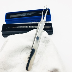 Pince à épiler pour cils en acier inoxydable de qualité supérieure, nouveau design, emballage en boîte cartonnée. - Product Image 2