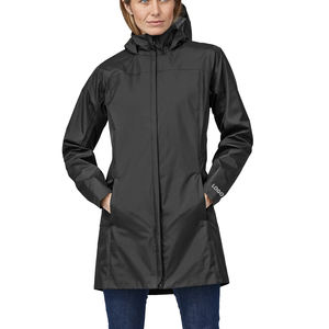 Veste imperméable de haute qualité pour femmes, parka à 3 couches, à capuche, respirante, en nylon, veste technique d'extérieur, logo personnalisé, longue veste de pluie - Product Image 1