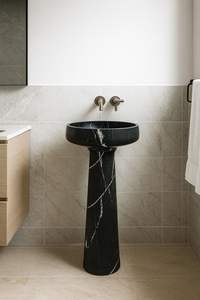 Nouveau design, lavabo autoportant moderne peint à la main pour pédicure, lavabo de prière musulman (Wudu) pour les mains et les pieds, lavabo sur piédestal en marbre avec égouttoir, capacité 12L - Product Image 3