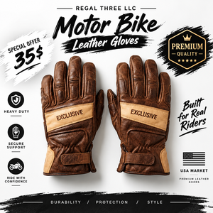 Gants de moto en cuir véritable de qualité supérieure, gants de conduite unisexes, gants de protection robustes pour la conduite - Product Image 1
