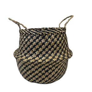 ตะกร้าอเนกประสงค์ทรงกลมจากหญ้าทะเล หรูหรา เป็นมิตรกับสิ่งแวดล้อม - Product Image 1