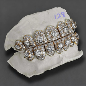 Grillz de Dientes Personalizados de Plata 925 con Incrustaciones de Diamantes Moissanite, Estilo Hip Hop, Joyería de Plata, Mejor Precio - Product Image 5