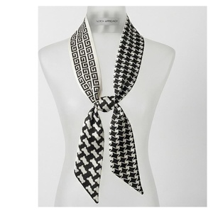 NORTH APPROACH Women's Silk Scarf Geometric Print Elegant Multi-Functional Fashion Accessory All Seasons - Product Image 1