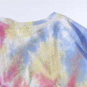 Camiseta de Manga Corta con Estampado Tie Dye para Hombre, Talla Grande, Cuello Redondo, Informal, Tejida - Product Image 6