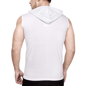 Camiseta sin mangas con capucha para hombre, de algodón y elastano, cuello redondo, estilo musculoso, con un solo botón, cordón ajustable, transpirable, de secado rápido, de alta calidad. - Product Image 6