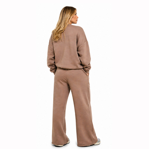 Ensemble de survêtement oversize pour femme, sweat-shirt décontracté et pantalon de survêtement à jambes larges, imprimé Victory, ensemble deux pièces pour se détendre, automne-hiver - Product Image 3