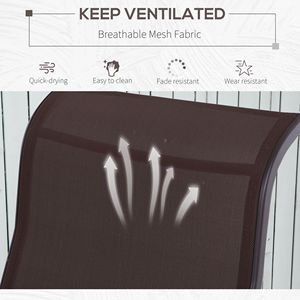 Sedia a dondolo moderna marrone leggera in ferro per esterni con braccioli scorrevoli per patio e giardino - Product Image 6