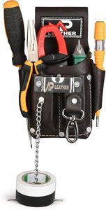 High Quality OEM Custom Logo Electrician Carpenters Leather Tool Pouch Bag 100% Leather Custom Color Size 200 lb Capacity <b>Hook</b> - Product Image 2