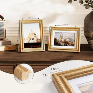 Cadre photo décoratif en bois massif fait main, cadre photo en bois naturel, élégant pour la décoration intérieure, le bureau, la boutique, la décoration de bureau - Product Image 3