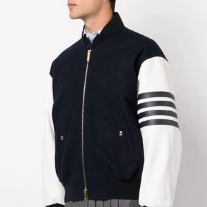 Chaqueta Varsity Retro Clásica para Hombre, Chaqueta Bomber Vintage con Letras, Chaqueta de Invierno con Cuello Alto y Cremallera, Ropa Casual Urbana Personalizada OEM - Product Image 5