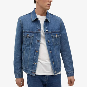 <b>Denim</b> <b>Jackets</b> with Breathable Winter Casual Color Block Pockets Patched Design - Product Image 5