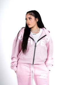 Sweat à capuche zippé personnalisé en polaire d'hiver avec strass, coupe courte, oversize, délavé à l'acide, imprimé sérigraphié, style streetwear pour homme - Product Image 3
