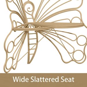 Panca a Farfalla in Ferro Robusto da 50 Pollici, Colore Marrone, per Spazi Esterni - Ideale per Veranda, Prato, Giardino, Cortile - Product Image 6