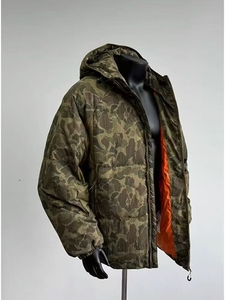 Custom Camo Printed Men's Winter Outdoor <b>Waterproof</b> Zipper Closure <b>Coat</b> Down Jacket Warm Thick <b>Padded</b> Bubble Puffer - Product Image 3
