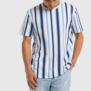 Camisetas sublimadas de polialgodón de alta calidad con estampado de rayas personalizadas. Disponibles para hombres. Camisetas de estilo moderno. - Product Image 2